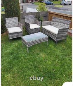 NEW Rattan Garden Furniture Set 4 Pcs Sofa Table Chairs Set Outdoor Patio Set