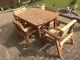 New Style Solid Wood Garden Patio Furniture Set 4' 6 Table 4 Chairs