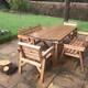 New Style Solid Wood Garden Patio Furniture Set. 6 Ft Table 2 Bench & 2 Chairs