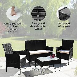 Neo 4 Piece Rattan Garden Furniture Sofa Set Chair Coffee Table Patio Outdoor