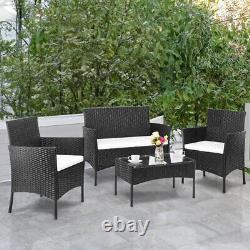 Neo 4 Piece Rattan Garden Furniture Sofa Set Chair Coffee Table Patio Outdoor