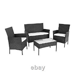 Neo 4 Piece Rattan Garden Furniture Sofa Set Chair Coffee Table Patio Outdoor