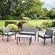 New 4 Piece Rattan Garden Furniture Set Grey & Black Outdoor Patio Summer 2024