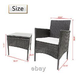 New Rattan Garden Furniture Set 3 Piece Chairs Sofa Table Outdoor Patio Set