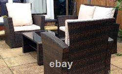 New Rattan Wicker Weave Garden Furniture Patio-Conservatory-Sofa Set