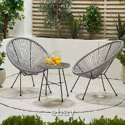 New Silver Salsa Bistro Set Patio Set Outdoor Garden Furniture 2 Chairs & Table