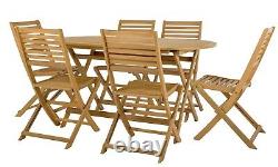 Newbury 6 Seater Garden Furniture Set Table and Chairs Outdoor Patio Set Wooden