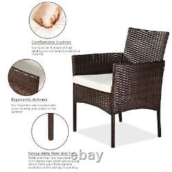 Oshion outdoor rattan 4 piece set patio brown garden sofa furniture & cushions