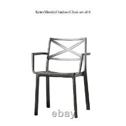 Outdoor Chair Garden Furniture Set -Plastic Garden Chairs, Patio Chairs-Set of 6