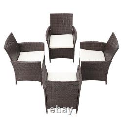 Outdoor Coffee Seater Garden Bistro Patio Furniture Set Rattan Glass Table Chair