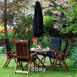 Outdoor Dining Oval Table and Chairs Set Garden Patio Furniture FSC Acacia