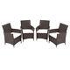 Outdoor Dining Rattan Bistro Set Garden Table Chairs Patio Coffee Seat Furniture
