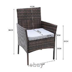 Outdoor Garden Bistro Patio Furniture Set Table Cushion Chairs Rattan Coffee Tea