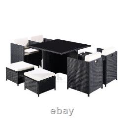 Outdoor Garden Furniture Dining Cube Set Rattan Chairs Table Conservatory Patio