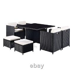 Outdoor Garden Furniture Dining Cube Set Rattan Chairs Table Conservatory Patio