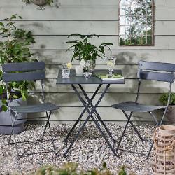 Outdoor Garden Furniture Patio Balcony Bistro Set Metal Table Chair Folding 3 PC