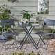 Outdoor Garden Furniture Patio Balcony Bistro Set Metal Table Chair Folding 3 Pc