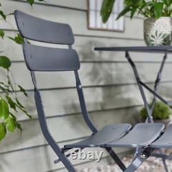 Outdoor Garden Furniture Patio Balcony Bistro Set Metal Table Chair Folding 3 PC