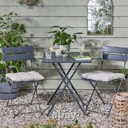 Outdoor Garden Furniture Patio Balcony Bistro Set Metal Table Chair Folding 3 PC