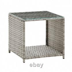 Outdoor Garden Furniture Rattan Chairs Armchair Patio Set & Footstools