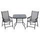 Outdoor Garden Metal Glass Table And Chairs 2/4 Seat Patio Furniture Set With Hole