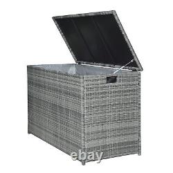 Outdoor Garden Patio Furniture 700 Litre XL Rattan Storage Box Unit by Teamson