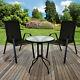 Outdoor Garden Patio Furniture Sets Glass Tables Stacking Chairs Parasol Base
