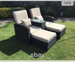 Outdoor Garden Rattan Sofa Lounger Recliner Wicker Patio Furniture Set