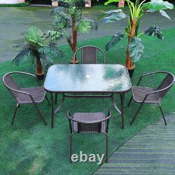 Outdoor Garden Table Patio Restaurant Cafe Bar Bistro Furniture with Umbrella Hole