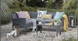 Outdoor Grey Rattan Garden Furniture 5 Seat Corner Sofa & Coffee Table Patio Set