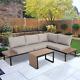 Outdoor Modular Corner Lounge Sofa Set Garden Patio Furniture Table 5 Piece Grey