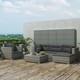 Outdoor Patio 6pcs Poly Rattan Garden Lounge Furniture Set Sofa Chairs Cushions