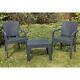 Outdoor Patio Furniture Set 2 Chairs Coffee Table Garden Bistro Set Rattan Style
