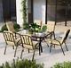 Outdoor Patio Furniture Set 6 Seater Cushion Arm Chair Metal Garden Dining Table