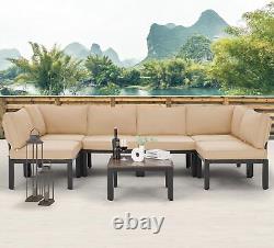 Outdoor Patio Furniture Set Metal Sectional Conversation Sofa for lawn Garden