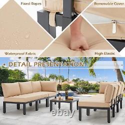 Outdoor Patio Furniture Set Metal Sectional Conversation Sofa for lawn Garden