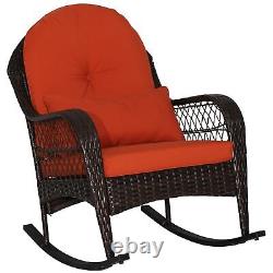 Outdoor Patio Rattan Chair Wicker Sturdy Rocking Armchair Garden Furniture Set