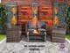 Outdoor Patio Rattan Garden 4-piece Furniture Sofa Set With Chairs & Table Seater