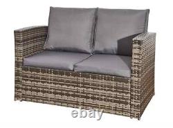 Outdoor Patio Rattan Garden 4-piece Furniture Sofa Set With Chairs & Table Seater