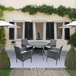 Outdoor Patio Rattan Garden Furniture Corner Sofa 4 Chairs Table FREE RAIN COVER