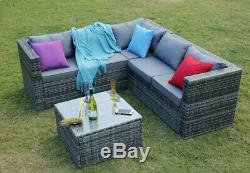 Outdoor Rattan Garden Furniture 5 Seater Corner Sofa Patio Set with Cover Option