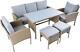 Outdoor Rattan Garden Furniture 7 Seater Patio Sofa Set Dinning Table Chairs