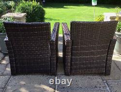 Outdoor Rattan Garden Patio Furniture Set 3 Piece Armchairs Coffee Table