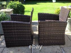 Outdoor Rattan Garden Patio Furniture Set 3 Piece Armchairs Coffee Table