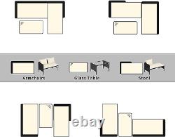 Outdoor Rattan Patio Furniture Set with Chaise Lounge Sofa Set for Porch Garden