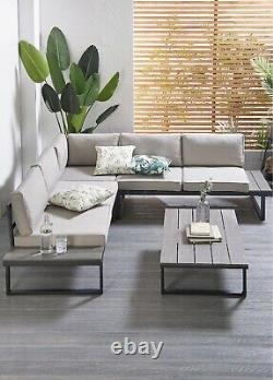 Outdoor Steel Large Corner Sofa 6 Seater Patio Set Garden Furniture Dining Set