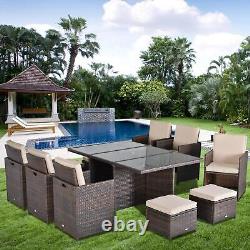 Outsunny 10-seater Outdoor Rattan Garden Furniture Patio Dining Sofa Set and