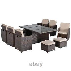 Outsunny 10-seater Outdoor Rattan Garden Furniture Patio Dining Sofa Set and