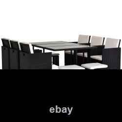 Outsunny 11PC Rattan Garden Furniture Outdoor Patio Dining Table Set Weave Wicke