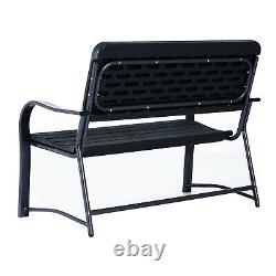Outsunny 2 Seater Garden Bench Outdoor Porch Furniture Patio Love Seat Chair